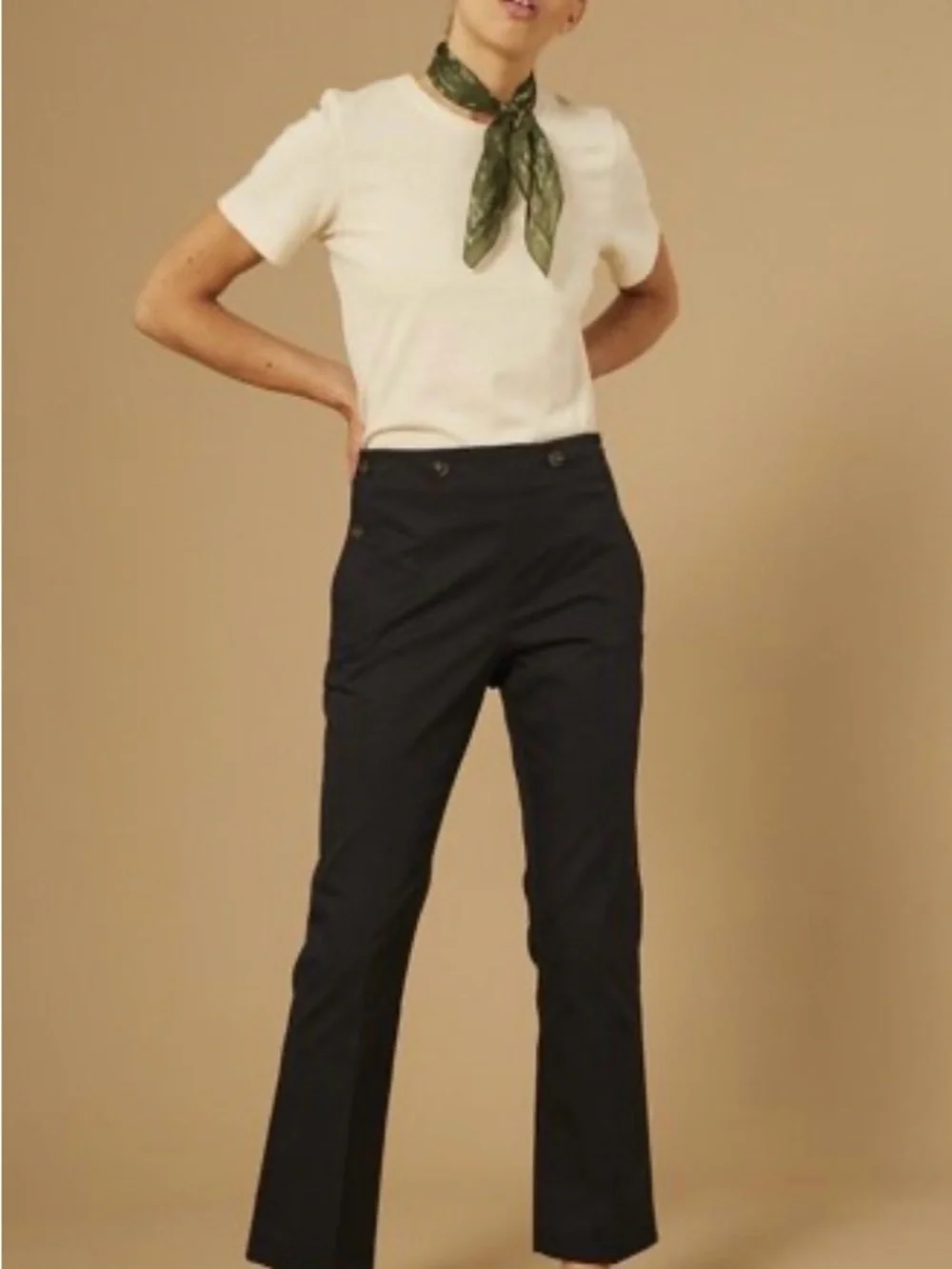 soeur “Dude” Black High-Waist Sailor Button Trousers
